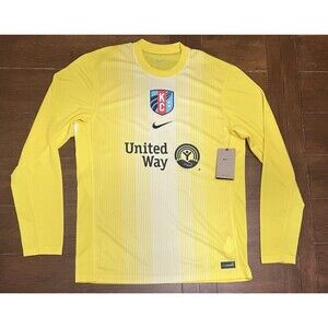 Men’s Nike Size M Kansas City Current Soccer 2025 Goalkeeper Yellow Jersey NWT